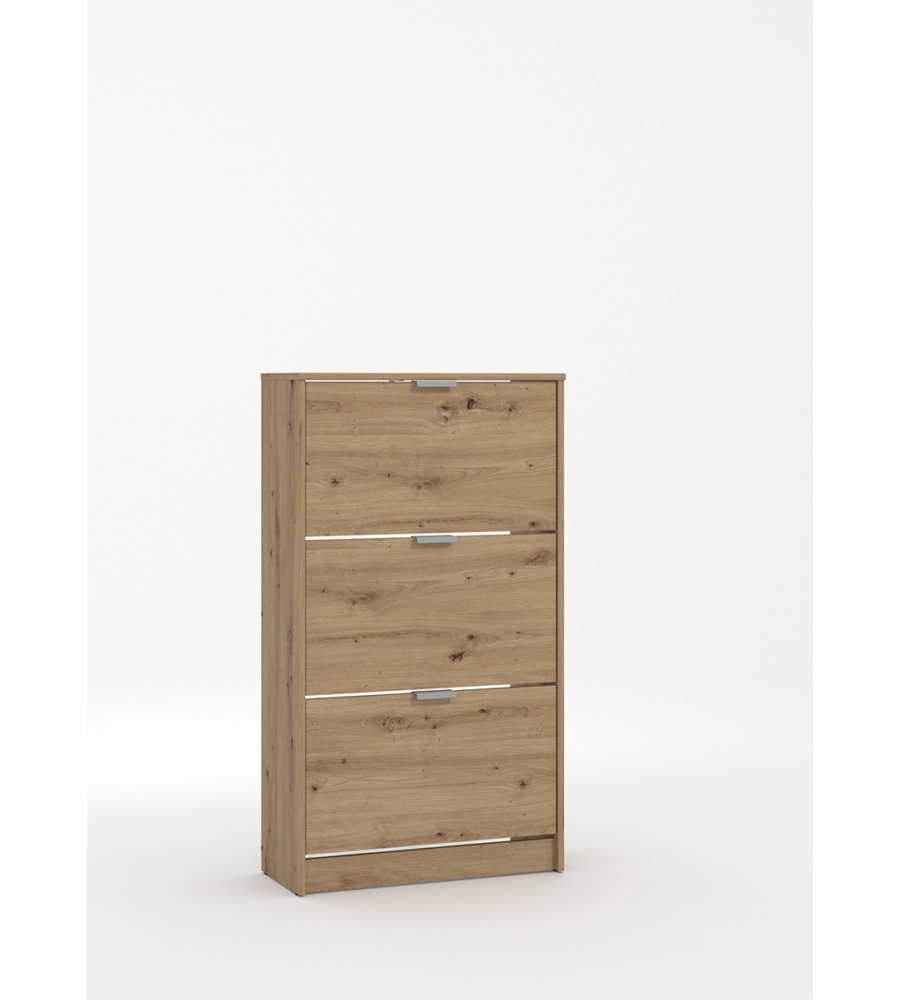 SCARPIERA 3 ANTE A DOPPIA RIBALTA QUERCIA 67X28X119 CM
